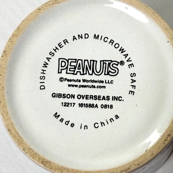 Charlie Brown Peanuts Coffee Mug 12 Oz Blue/Yellow Gibson Overseas Ceramic Cup - Picture 2 of 5